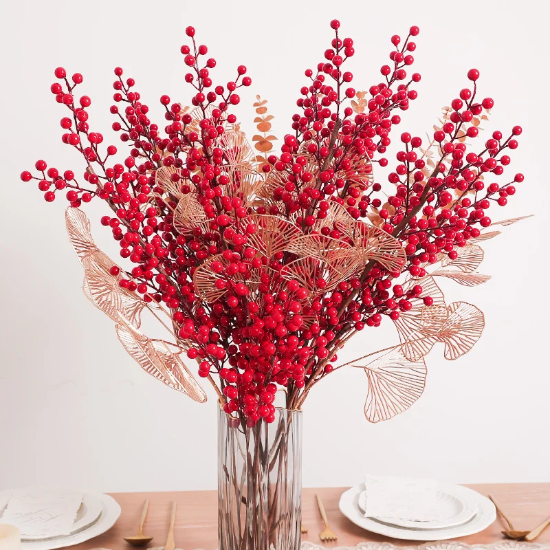 Weihnachtsdekoration, künstlicher Beerenstrauß, Weihnachtsbaumschmuck für Zuhause, Raumdekoration, Navidad, Neujahr 2026, Geschenkzubehör