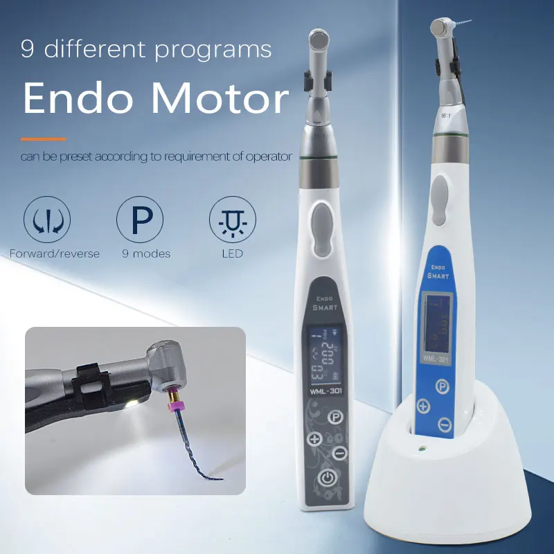 Motor Endo dental sem fio com luz LED, 16:1, Contra Angle Handpiece, Odontologia, Endodoncia Tratamento, 301