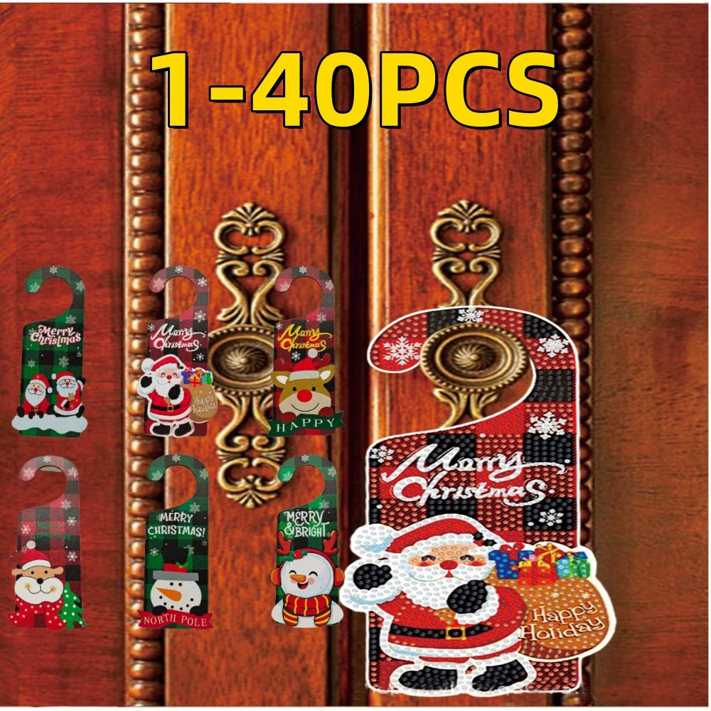 40PCS Christmas Doorplate Hanging Decoration Hooks Christmas Decorations Holiday Party Atmosphere Decoration Accessories