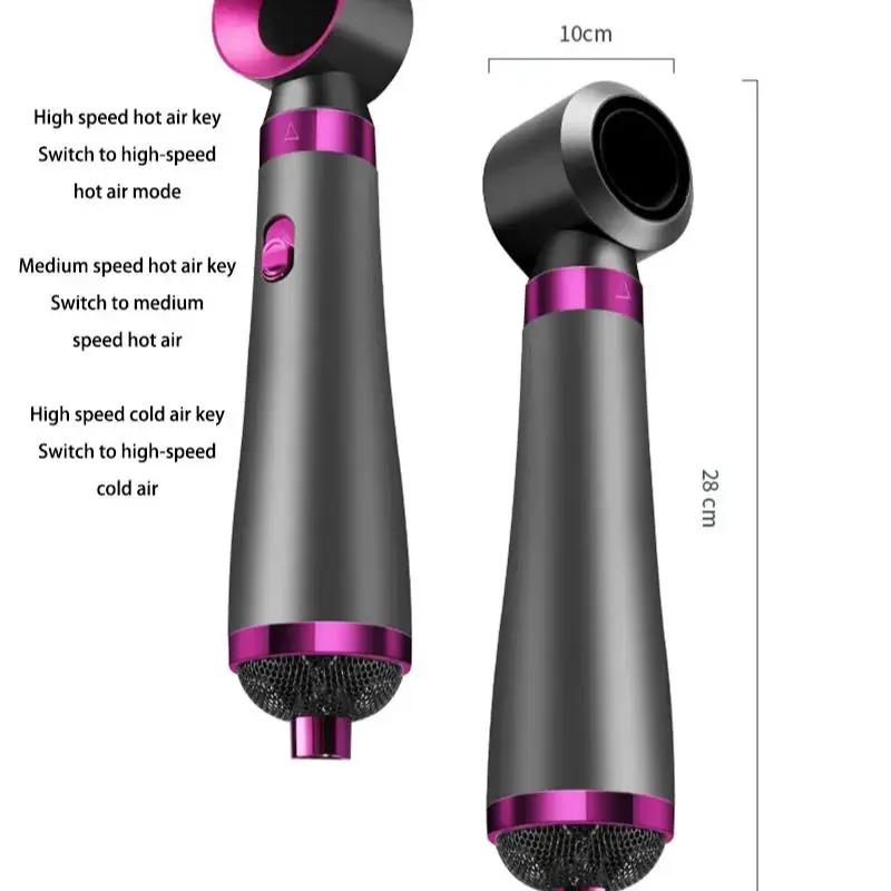 مجفف شعر متعدد الوظائف 5 في 1، مجفف شعر عالي السرعة، احترافي للحد من الضوضاء، درجة حرارة ثابتة