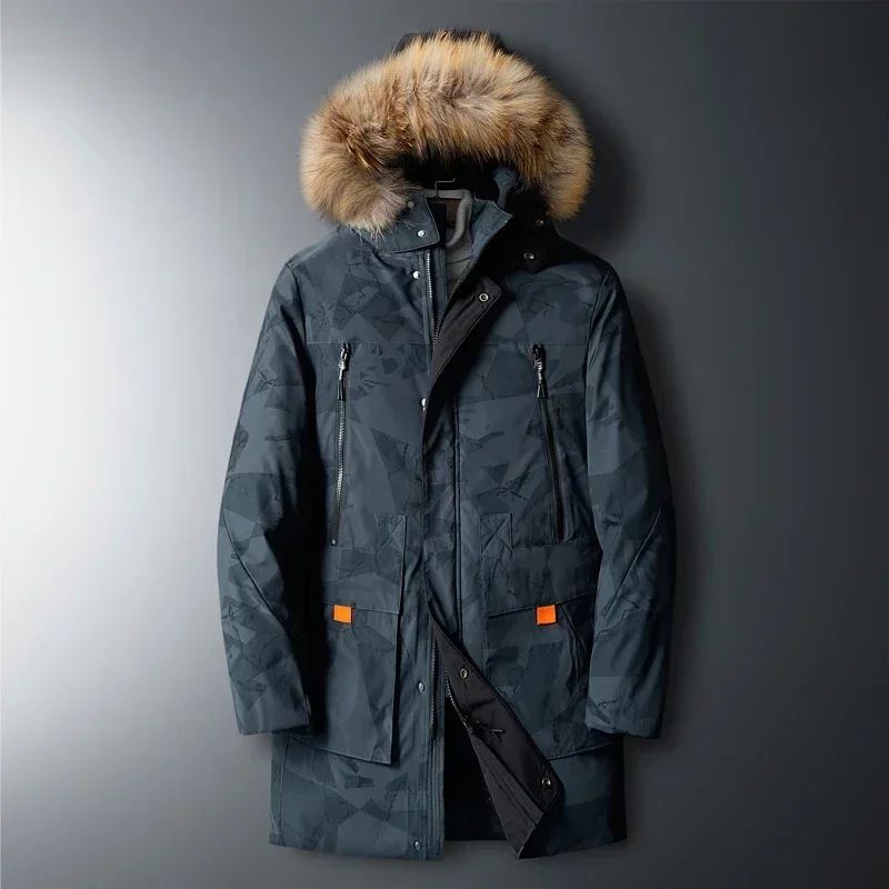 Mens High Quality Thick Puffer Jacket Parkas Overcoat Men White Duck Down Removable Cap Men's Winter Parka Thermal Down Jacket