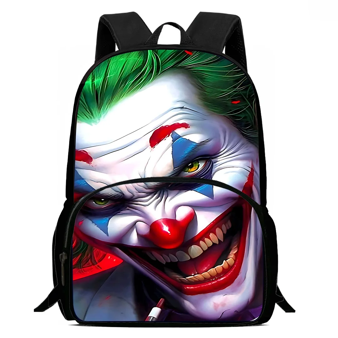 Crazy Evil Horror Kid Backpacks Boy Girl Student Birthday Gift Child School J-JokerS Bag Large Capacity Camping Durable Rucksack