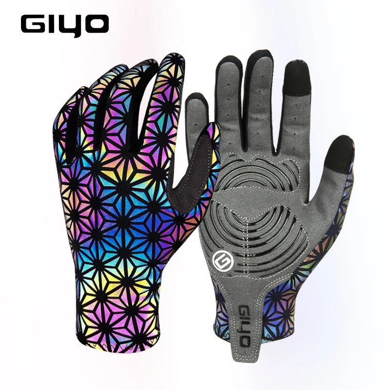 GIYO Wind Breaking Cycling Full Finger Gloves Touch Screen Anti-slip Bicycle Lycra Fabric Mittens Bicicleta Road Bike Long Glove