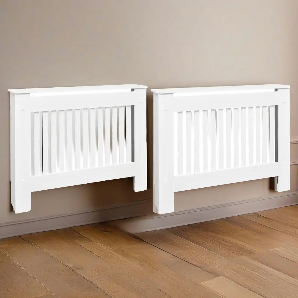 2 Pack White Radiator Covers - Stylish 44.1 Inch Home Decor