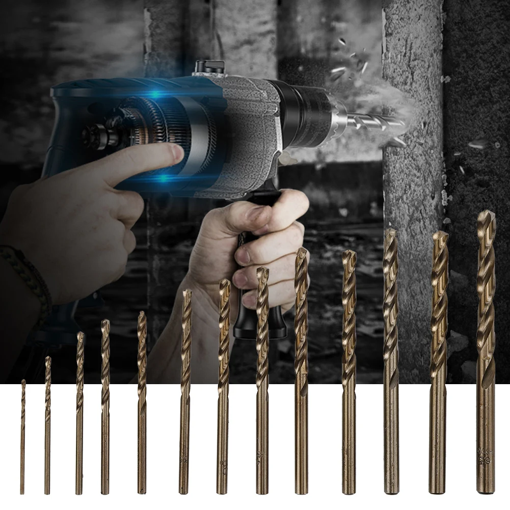 13 قطعة مثقاب ملتوي مصنوع من مادة فولاذية عالية الجودة وعالية السرعة ومتينة وعمر خدمة طويل وسهل النقل #2