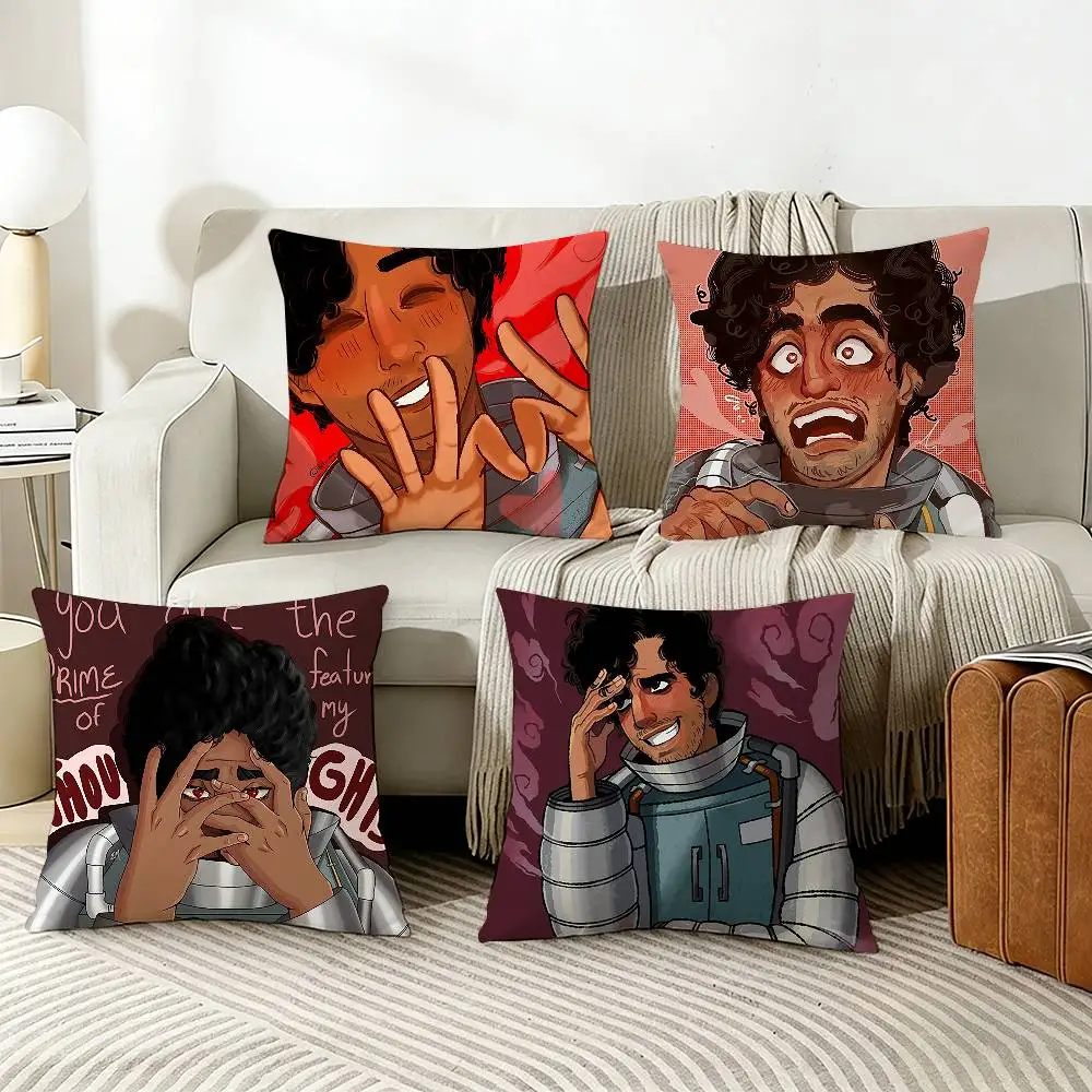 

H-Hector V-Valentino D-Date Everything Character Pillow Case Living Room Sofa Cushion Cover Suitable For Home Bedroom Decoration