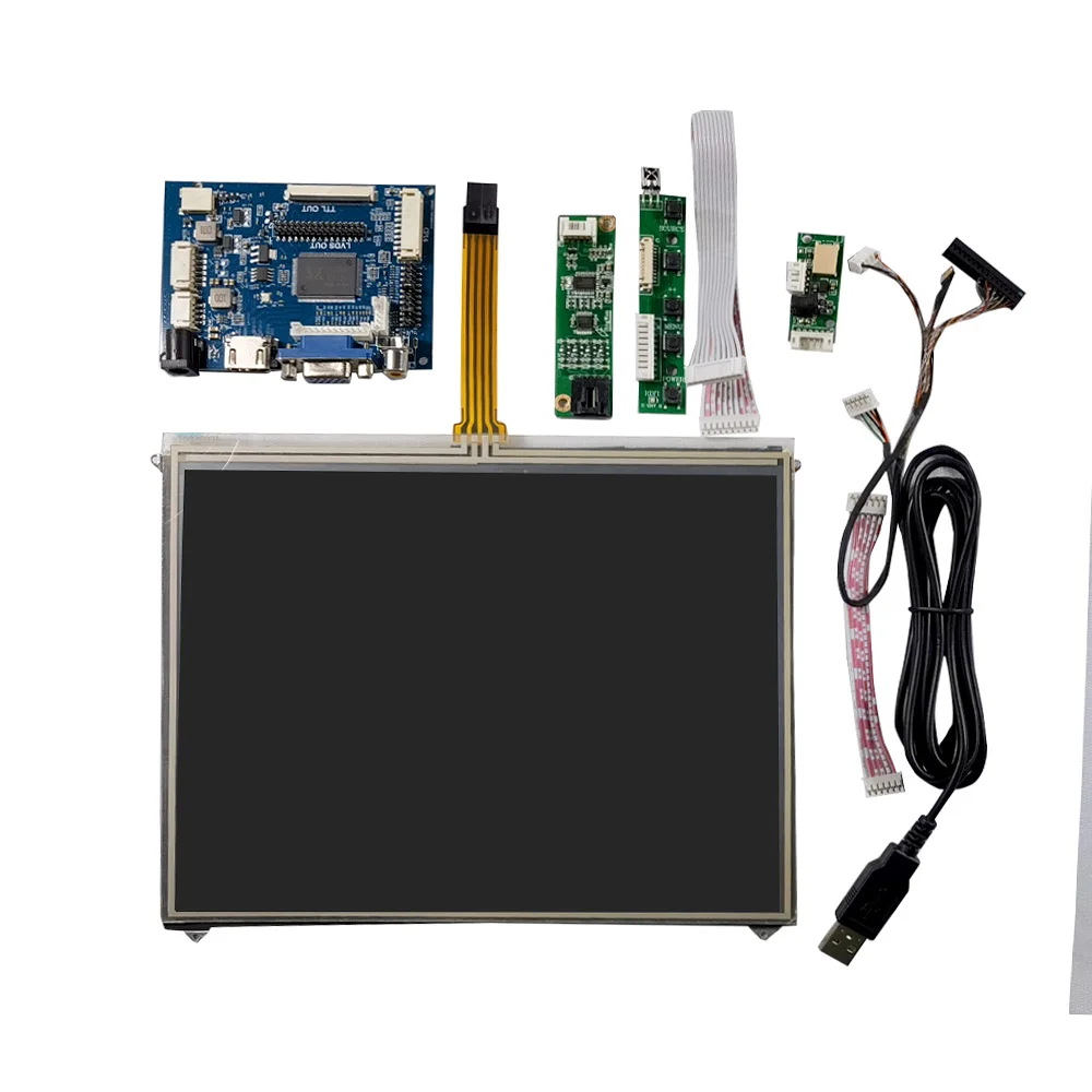 لوحة تحكم 9.7 بوصة عالية الوضوح mi av vga lcd ، 1024x768 ، شاشة تعمل باللمس