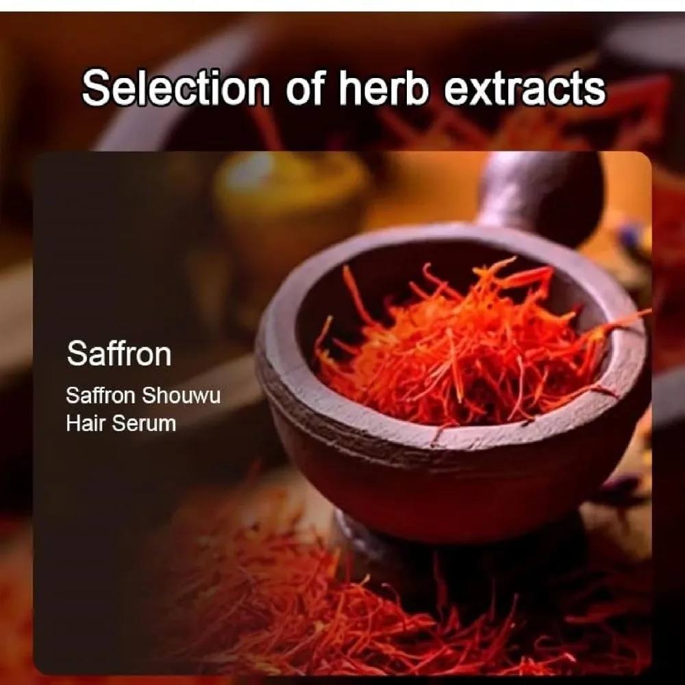 

100ml Hair Blackening Spray Non-Frizzy Hair Serum Saffron Essence Spray Smooth Shiny Saffron Hair Blackening Spray