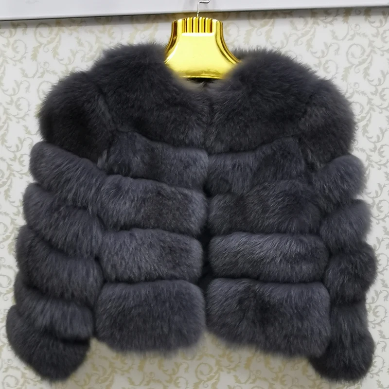 Women\'s fashion jacket  finnish fox fur warm fashion ladies real fur coat clothing plus size outwear super ful Multi-size