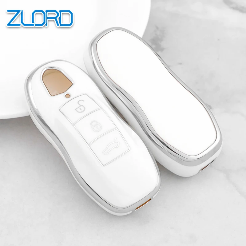 For Porsche 718 Cayenne Panamera 911 Macan Key Case Key Cover Taycan Cayman Boxster Key Shell Car Accessories Protective Case
