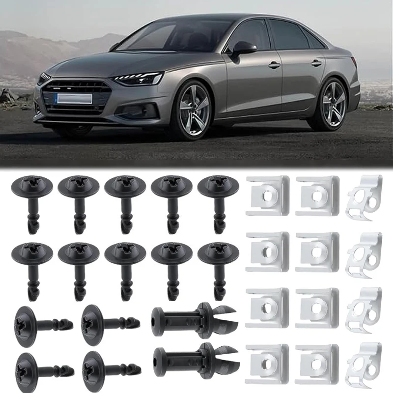 

26 Piece Engine Under Cover Splash Guard Clips Screw Set Fit For Audi A4 B8 A5 Q5 Clips Under Cover Undertray Car Accessories