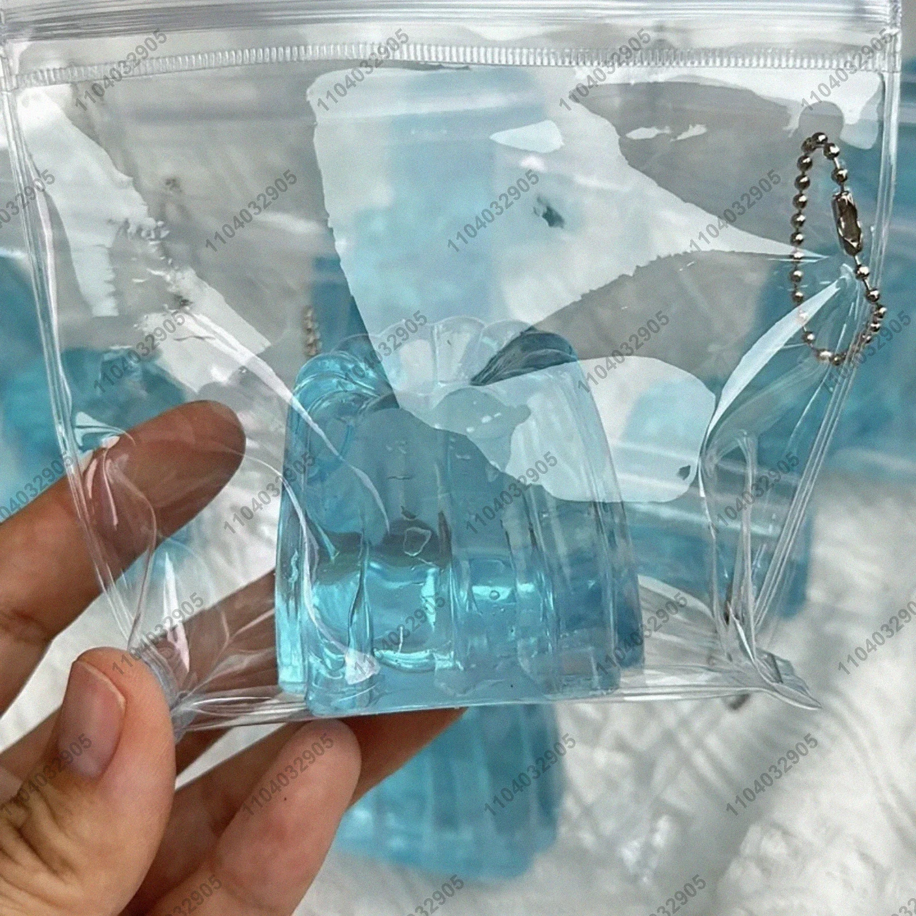 Blue Glacier Jelly Taba Squishy Silicone Transparent Blue Cannelés Jelly Squishy Squeeze Toy Stress Release Hand Relax Gift Toy