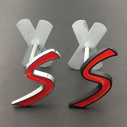 3D Metal Letters Car Front Grille Badge Sticker S Emblem Logo For Car S R56 R53 F56 R50 R52 R57 Accessories