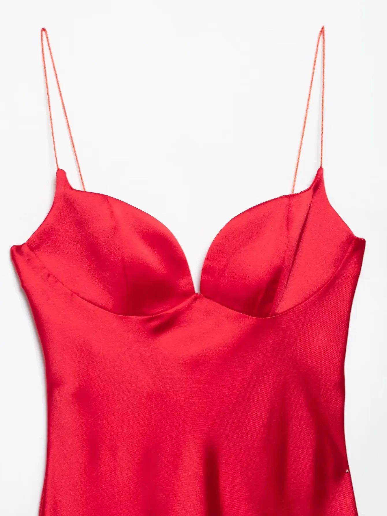 HH Vestido midi feminino elegante para festa à noite, textura de cetim, plissado, sem mangas, decote em V, zíper traseiro, moda sólida, vestidos tipo estilingue