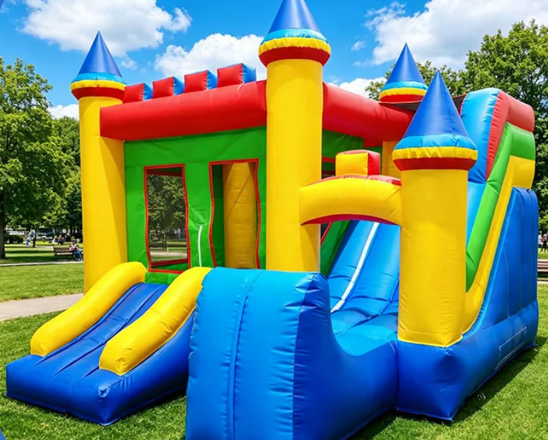 PVC Inflatable Outdoor Bounce House Combo Bouncy Castle with Double Slides and Jumpers Water Slide Jumping House