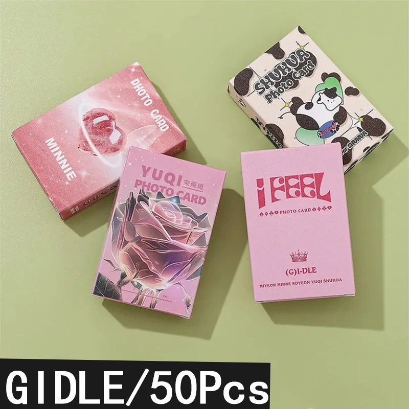 KPOP 50pcs/set(G) I-DLE Small Card Flash Card Song Yuqi Minnie MIYEON SOYEON SOOJIN Gidle Album LOMO Card Postcard Photo Card