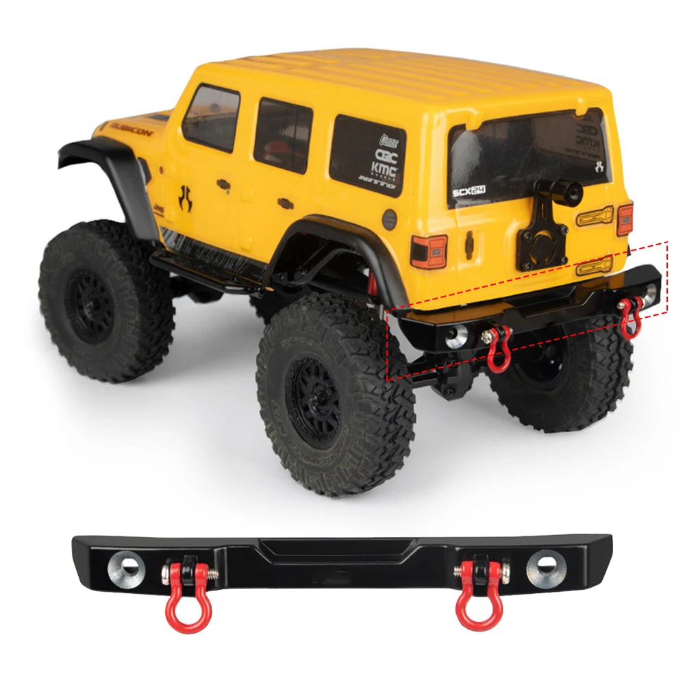 المصد المعدني الخلفي الحرس الخلفي مع حلقات D ل KYX RC نموذج سيارة محوري SCX24 JEEP RC ترقية أجزاء السيارة التبعي #1