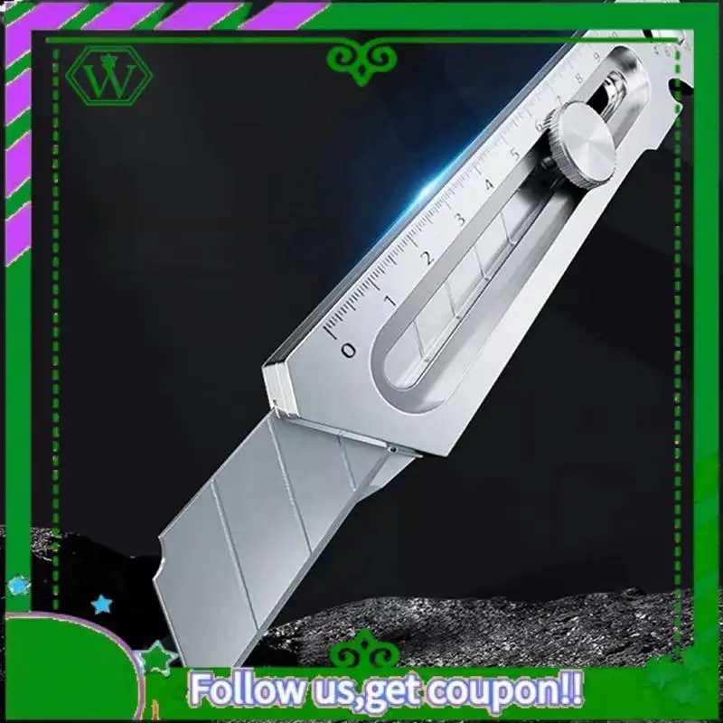 Affidabile -6 in 1 coltello multiuso multifunzione in acciaio inossidabile design per rottura coda/righello/apribottiglie taglierina a scatola retrattile