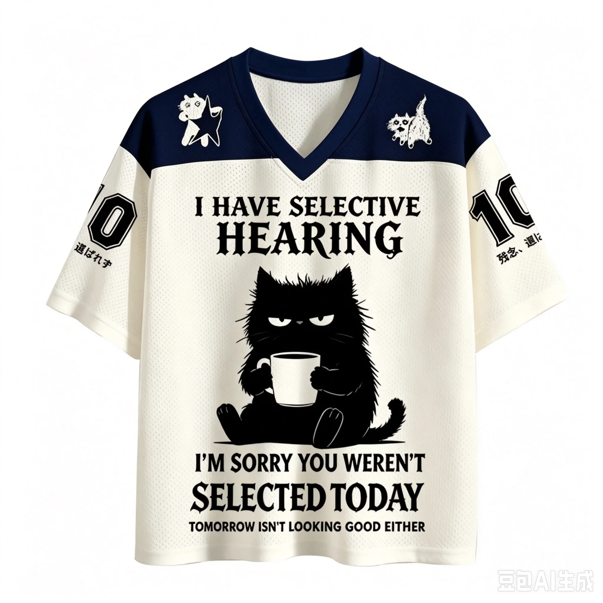 Seltsames, irritierendes schwarzes Katzen-3D-Druck-Sport-Schnelltrocknungs-Atmungsaktives Herren-T-Shirt mit V-Ausschnitt, Outdoor-Streetwear, lässige Mode, Y2K-Eltern-Kind-Kleidung – Detail 2