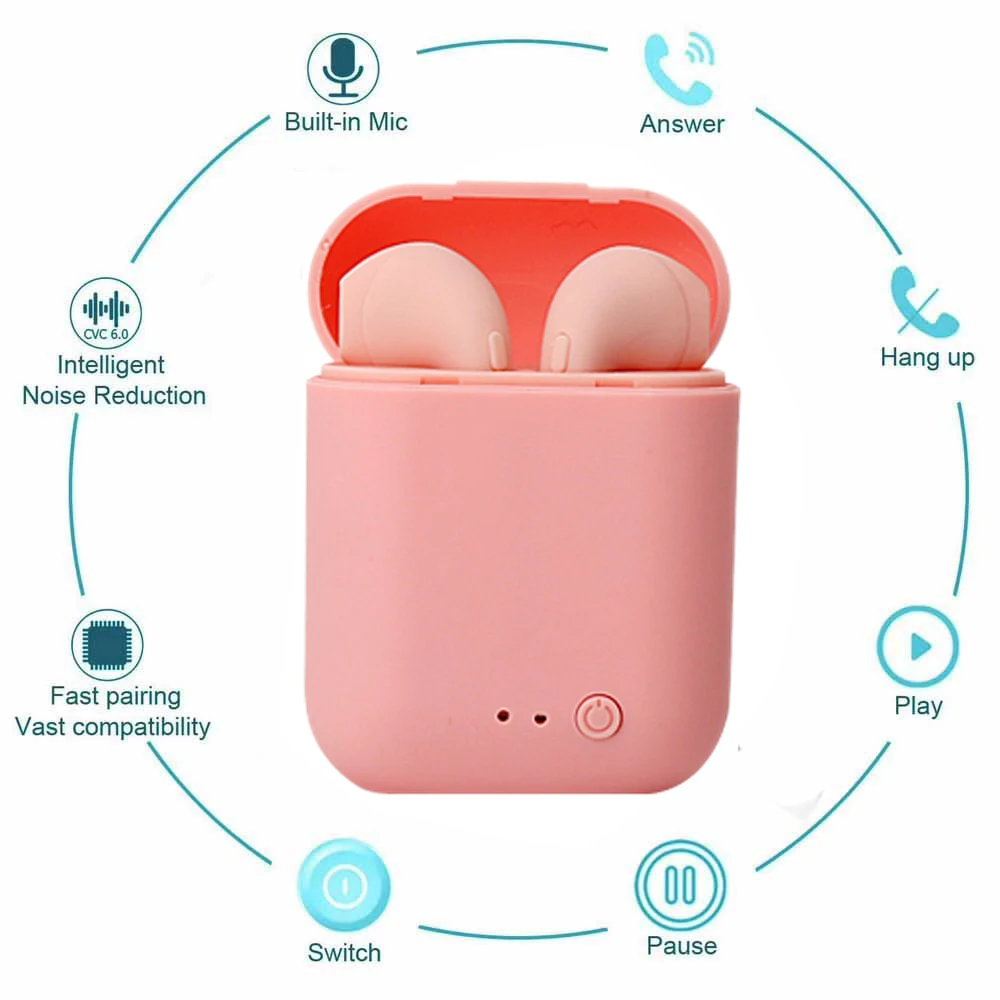 سماعات i7 Mini 2 TWS Ture اللاسلكية HiFi سماعات ستيريو سماعات أذن رياضية مع ميكروفون لهاتف iPhone/Xiaomi/Samsung PK i9s i12
