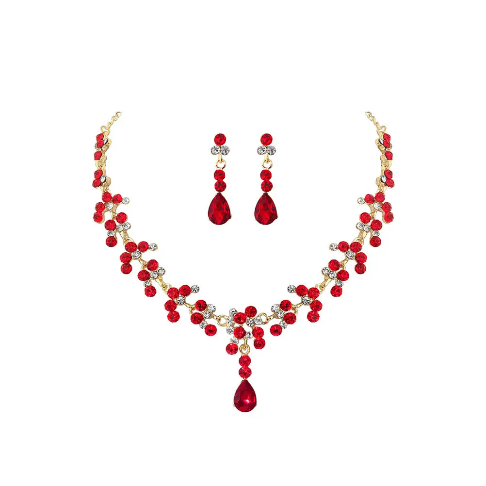 

1Set Wedding Necklace and Earring Set Stylish Rhinestone Jewelry for Women Bride Party Accessories Rhinestone Jewelry