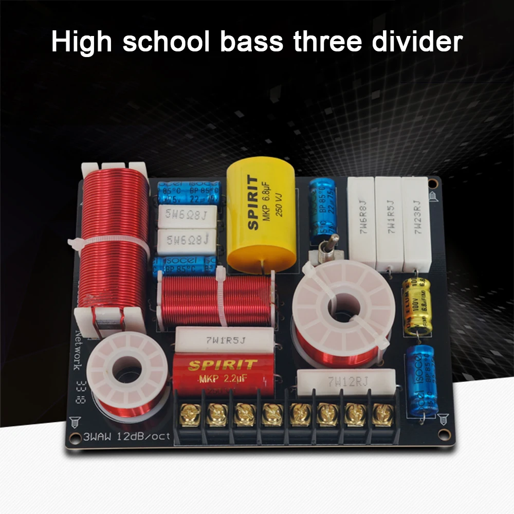 1Pcs 280W 3 Way Audio Speaker Crossover Treble+ Midrange+ Bass Independent Filter Frequency Divider for DIY Speaker DIY