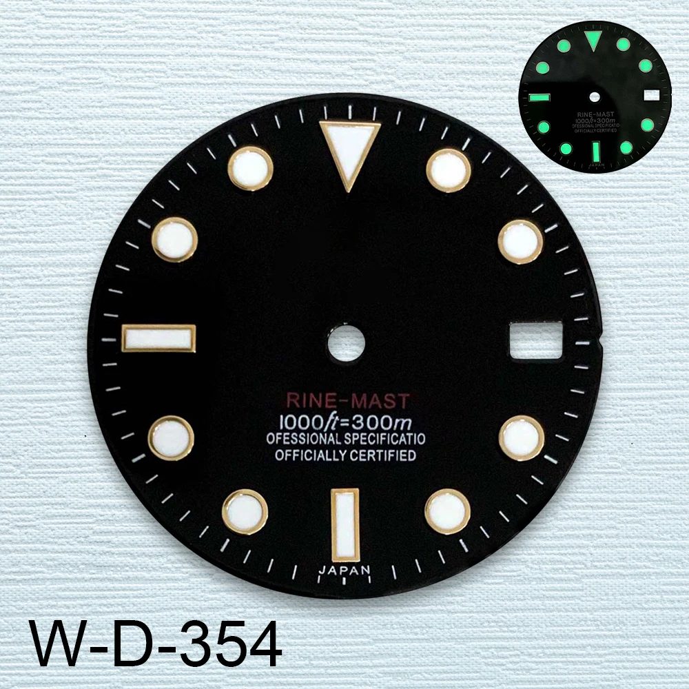 28.5mm S Logo Enamel Dial Suitable For NH35/NH36/4R/7S Japanese Automatic Movement Green Luminous Watch Accessories