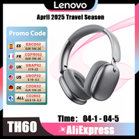 Lenovo Th60 Wireless Bluetooth 5.4 Headphones IPX3 Water and Dust Proof Headset ANC Intelligent Noise Cancellation Earphones
