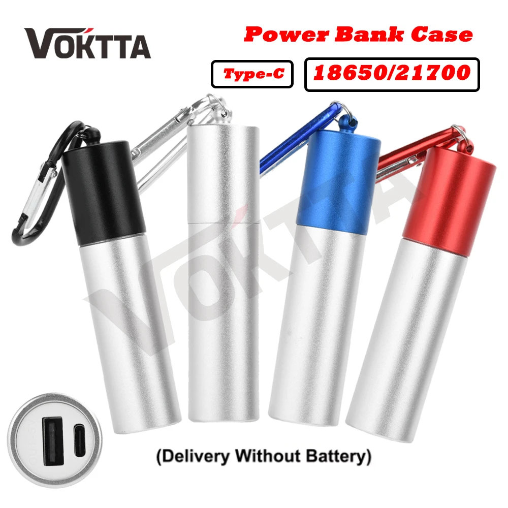 1pcs Mini 18650/21700 Mobile Power Kits DIY Portable Charging Treasure Box No Soldering Tpye C Connector Fast Charging 5V 2A