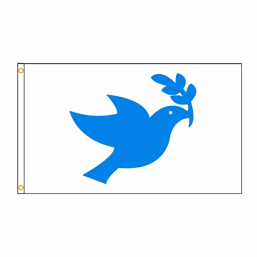 Drapeau du symbole de la colombe 3x5FTPeace – Bannière extérieure en polyester de qualité supérieure, décor de l'unité d'amour du monde pour les célébrations internationales des jardins