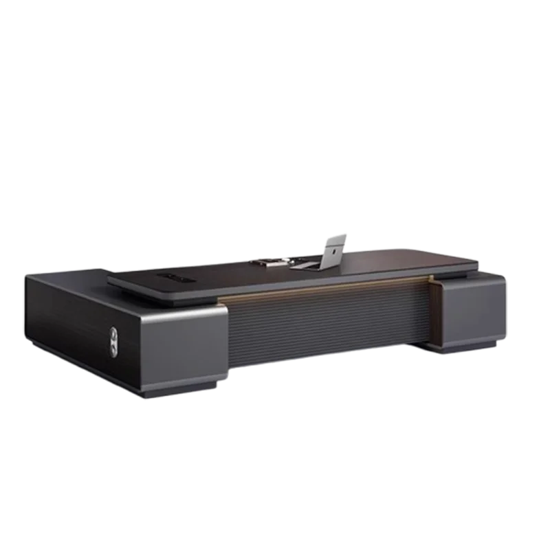 Scrivania direzionale di design estetico Scrivanie da ufficio di lusso moderne e resistenti nere Cassetti in legno Mobili per ufficio grandi Mesa De Escritorio