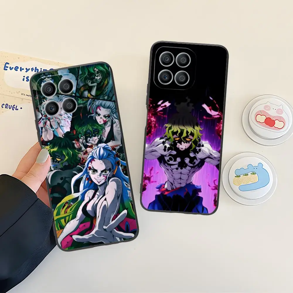 

Demon Slayer Daki Gyutaro Phone Case for Honor 90 80 70 60 50 30 20 10 9 8 7 Pro S SE Lite 5G Black Cellphones Pretty Cover