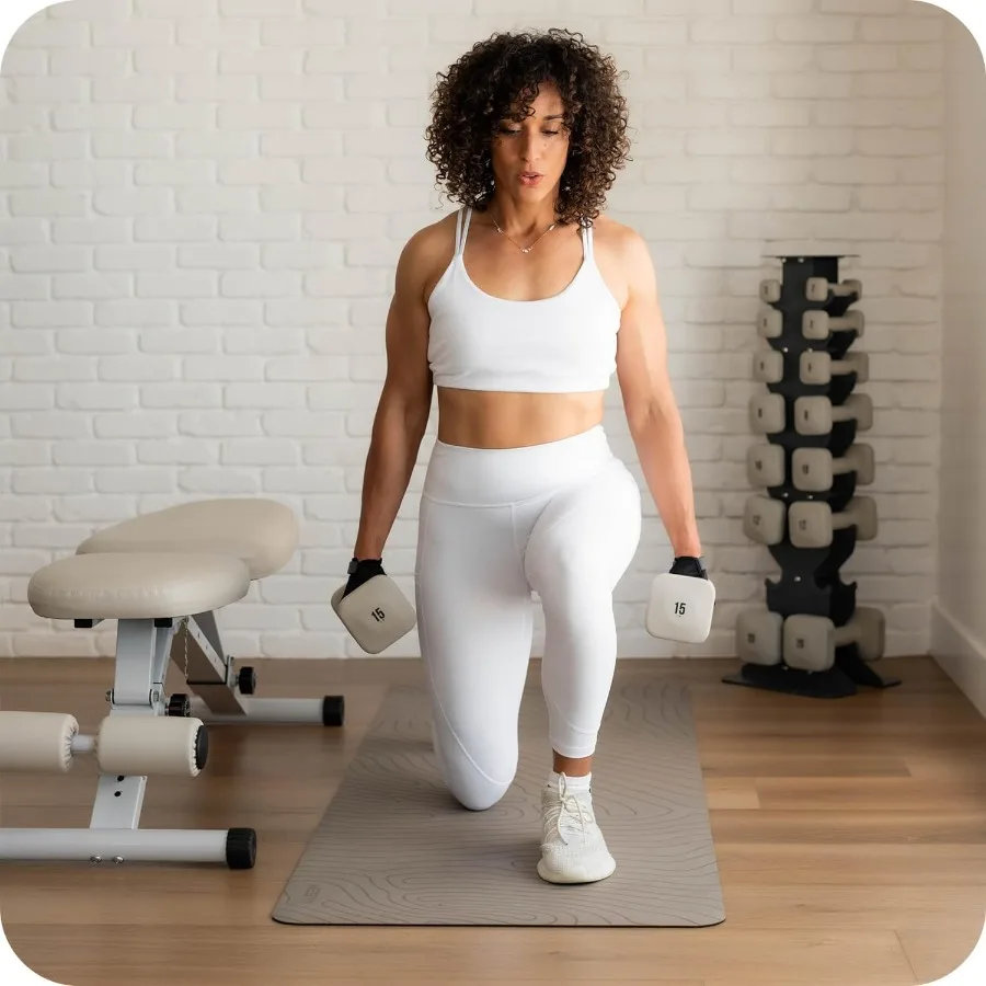 دمبل SafeGrip مضاد للانزلاق ومقابض سميكة وأوزان مجانية دمبل مربعة للتدريبات الآمنة في رفع الأثقال في المنزل و #5