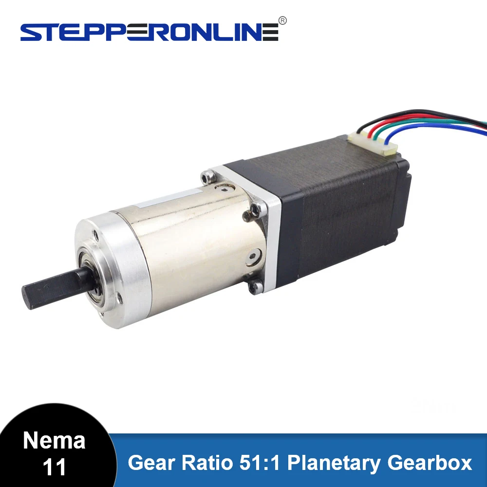 

51:1 Planetary Gearbox Nema 11 Geared Stepper Motor 0.71 A Bipolar L=51mm 4-lead for CNC 3D Printer