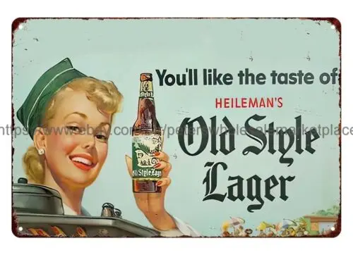 1950s old style lager beer bar club metal tin sign garage metal poster solutions