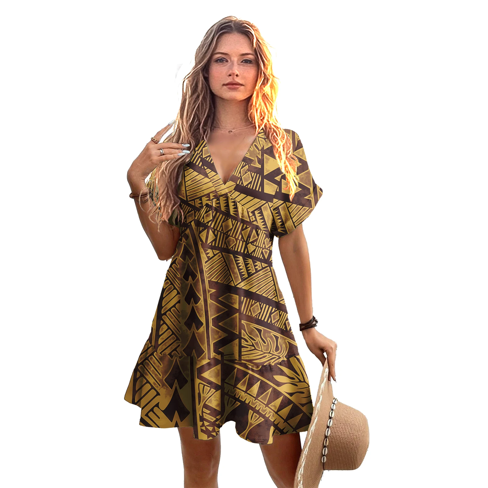 

Plus Size Mermaid Dresses Polynesian Tribal Samoan Custom Print Logo for Woman's Gowns Prom Evening Elegant Party Sexy Dress