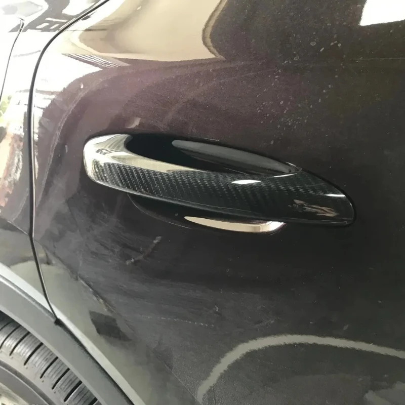 

For Porsche Macan Real Dry Carbon Fiber 2018-2022 Exterior Decoration Door Handle Frame Shell Cover Modification Accessories