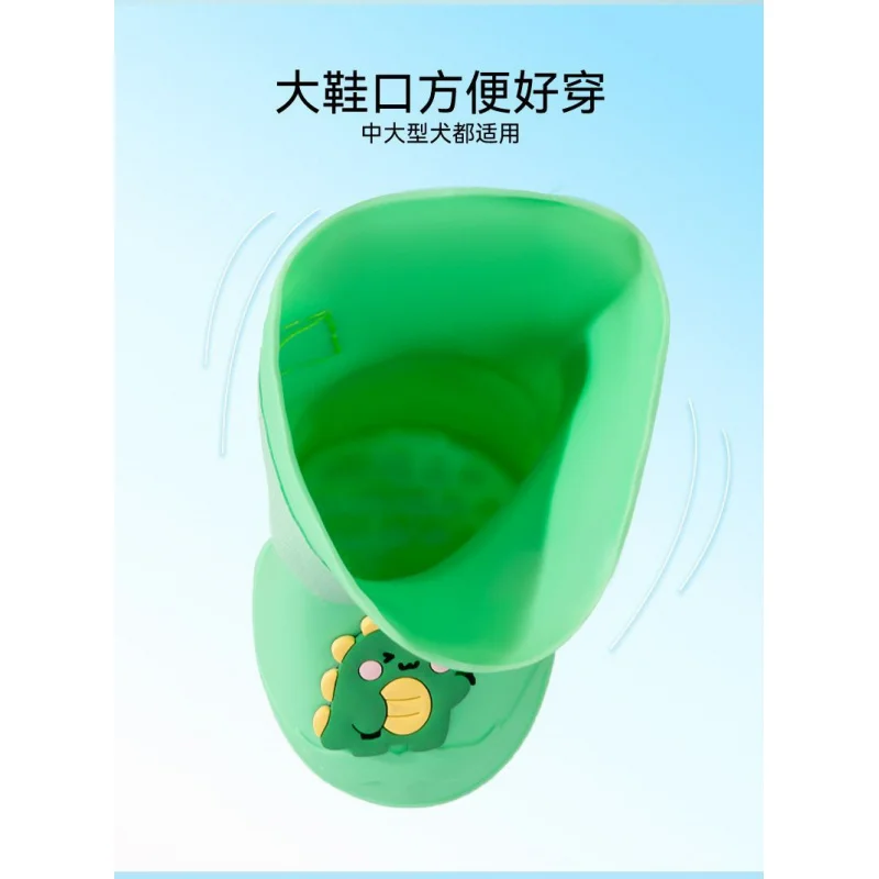 Cartoon Dinosaur Pattern Dog Boots Anti-slip Anti-fall Wear Resistant Outdoor Waterproof Footwear Medium Large Dogs
