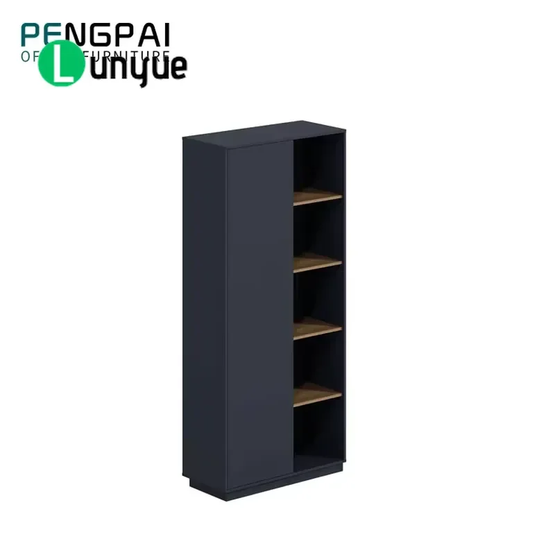 5 Layer Tall Wooden File Locker with 1 Door Modern Waterproof Scratch Resistant Storage Cabinet for Home Office Furniture