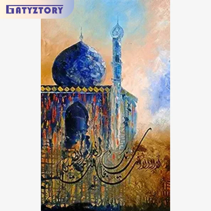

GATYZTORY Acrylic Painting By Numbers Art Pictures By Numbers Mosque Number Painting Wall Decor For Adults Figure Unique Gift