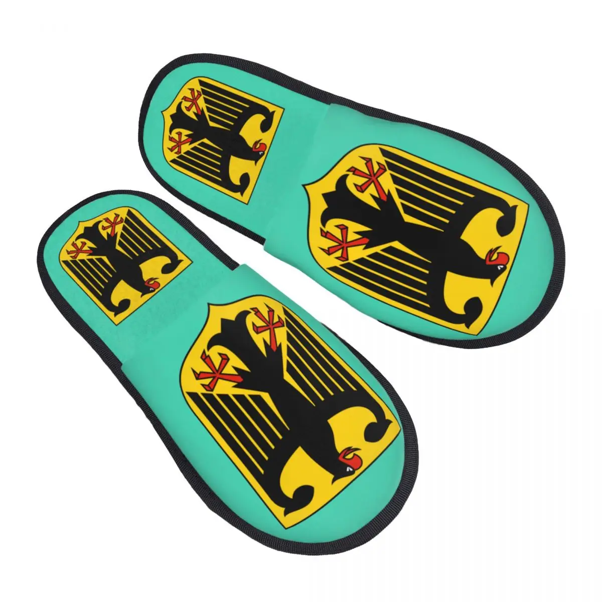 Custom Coat Of Arms Of Germany Soft Memory Foam House Slippers Women German Flag Eagle Cozy Warm Anti-skid Sole Slipper