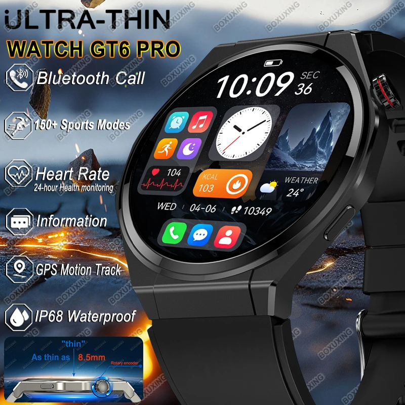 

New Ultra Thin Smart Watch Men AMOLED Always Show Time NFC 150+Sports IP68 Waterproof Heart Rate Bluetooth Call Smartwatch Woman