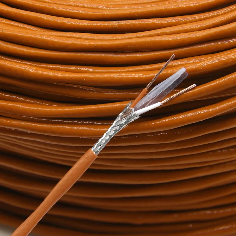 1/5/10M K T N S Type Thermocouple Wire 2 Cores PTFE Insulator Shielded Line High Temperature Measuring Compensation Cable