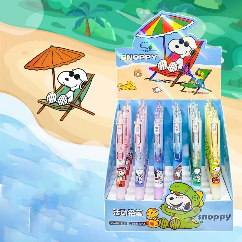 

18/36pcs Creative Snoopy Mechanical Pencil Cartoon 0.5MM Drawing Writing Automatic Pen School Office Supplies