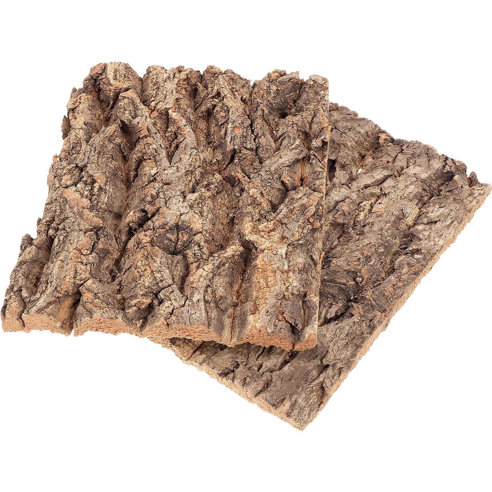 

2 Pcs Tree Bark Decoration for Reptile Terrarium Lizard Tank Background Durable Natural Material Pet Cage Aquarium Decor