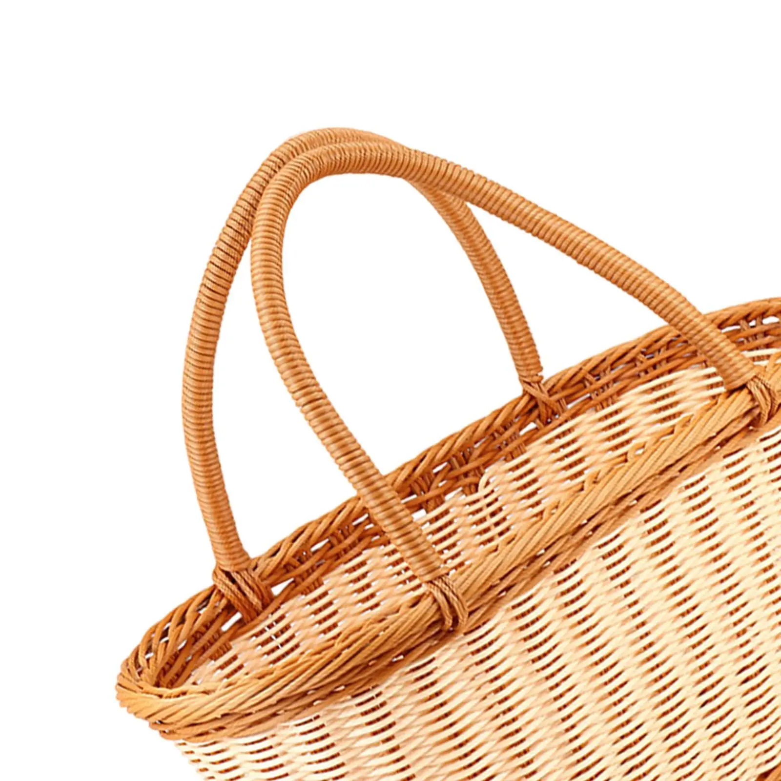 Imitation Rattan Picnic Basket Handmade Storage Baskets for Gathering Picnic