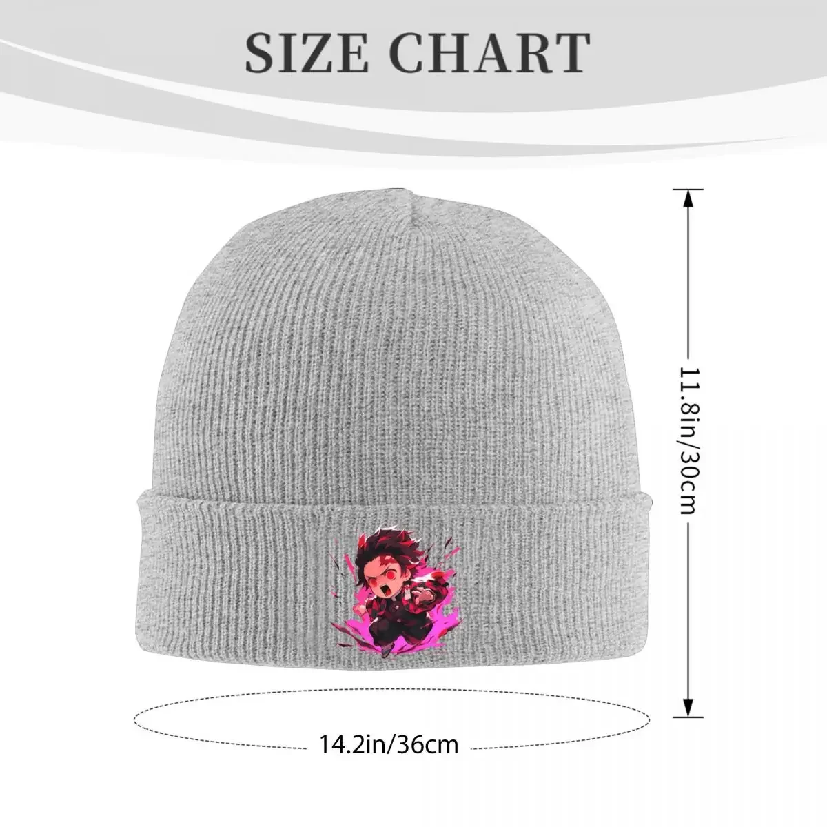 Demon Slayers Tanjiro Comic Knit Hat Beanie Winter Hats Warm Color Anime Cap for Men Women