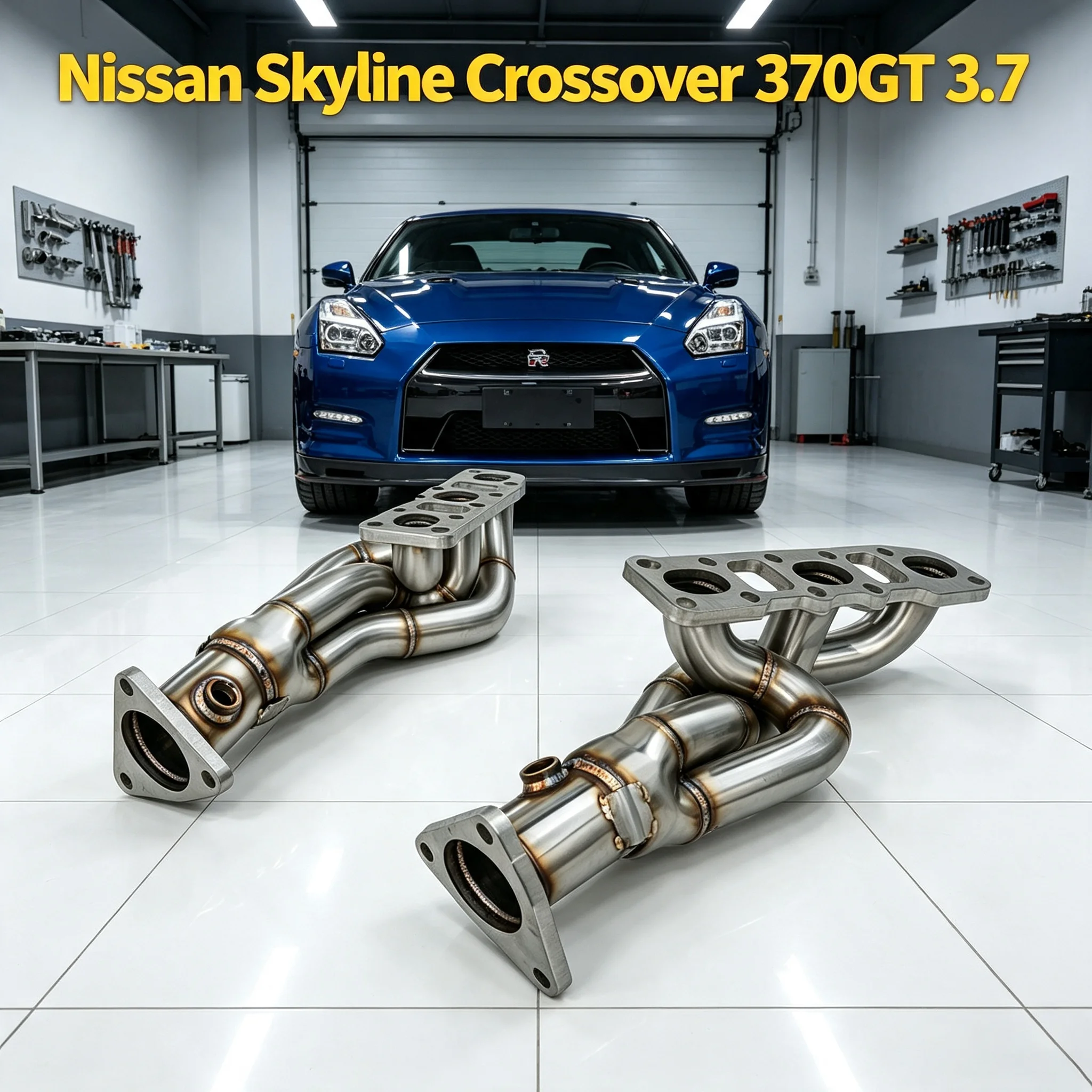 High Performance 304 Stainless Steel Exhaust Manifold Header Car Exhaust Muffler For Nissan Skyline Crossover 370GT 3.7