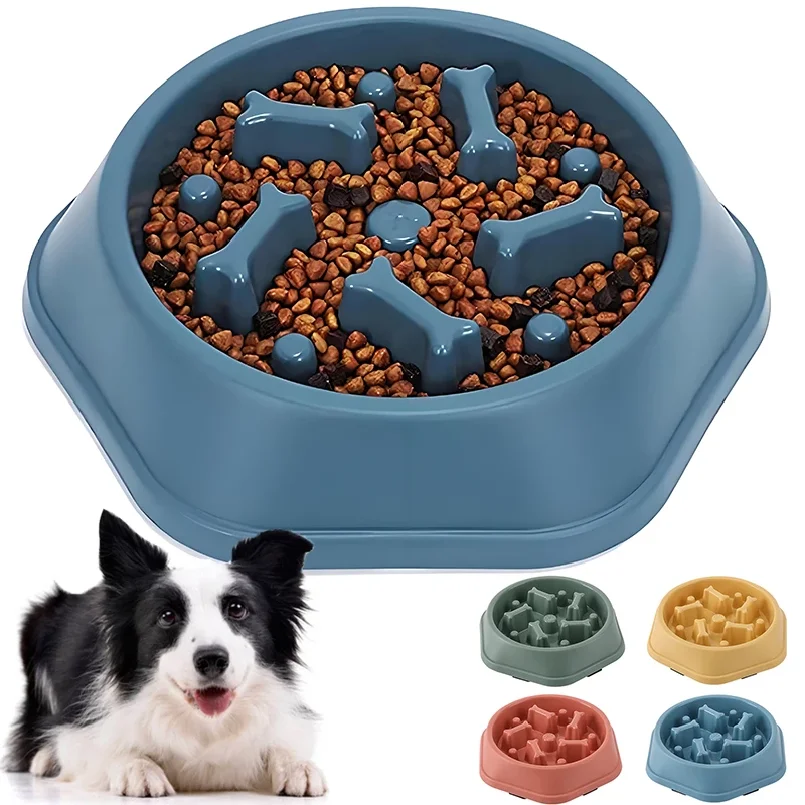 

Slow Feeder Dog Bowl Anti-choking Puppy Food Bowl Anti-slip Pet Slow Eating Dog Dishes Puzzle Feeders for Dogs Small Medium