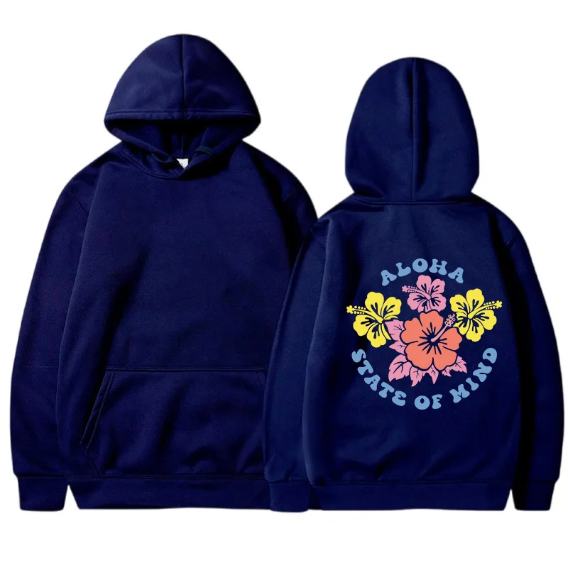 

Beautiful floral print pattern women hoodie casual drawstring pullover kangaroo pocket sweatshirt autumn/winter pullover jacket